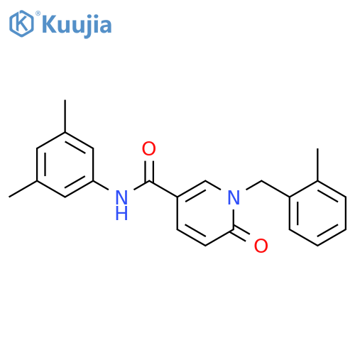 N-(3,5-dimethylphenyl)-1-(2-methylphenyl)methyl-6-oxo-1,6-dihydropyridine-3-carboxamide structure