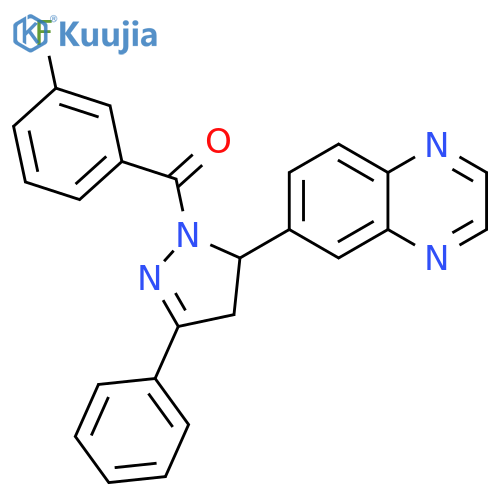 6-1-(3-fluorobenzoyl)-3-phenyl-4,5-dihydro-1H-pyrazol-5-ylquinoxaline structure