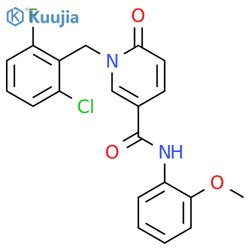 1-(2-chloro-6-fluorophenyl)methyl-N-(2-methoxyphenyl)-6-oxo-1,6-dihydropyridine-3-carboxamide structure