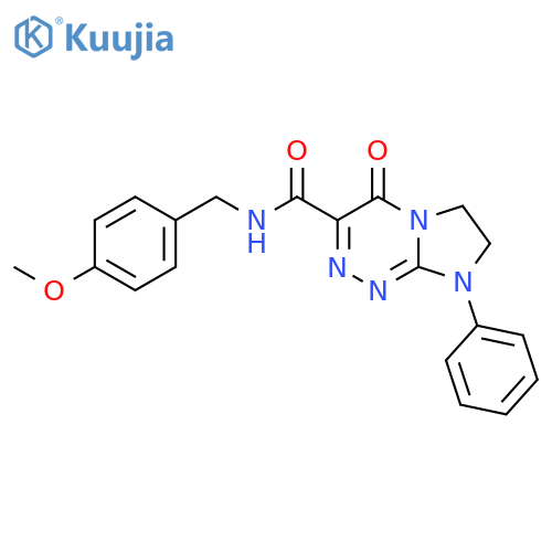 N-(4-methoxyphenyl)methyl-4-oxo-8-phenyl-4H,6H,7H,8H-imidazo2,1-c1,2,4triazine-3-carboxamide structure