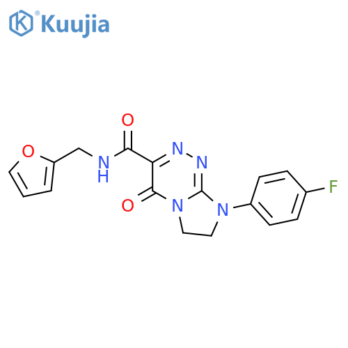 8-(4-fluorophenyl)-N-(furan-2-yl)methyl-4-oxo-4H,6H,7H,8H-imidazo2,1-c1,2,4triazine-3-carboxamide structure