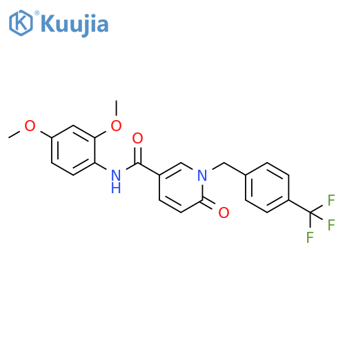 N-(2,4-dimethoxyphenyl)-6-oxo-1-{4-(trifluoromethyl)phenylmethyl}-1,6-dihydropyridine-3-carboxamide structure
