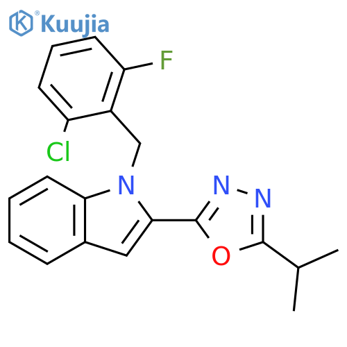 1-(2-chloro-6-fluorophenyl)methyl-2-5-(propan-2-yl)-1,3,4-oxadiazol-2-yl-1H-indole structure