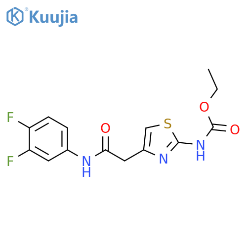 ethyl N-(4-{(3,4-difluorophenyl)carbamoylmethyl}-1,3-thiazol-2-yl)carbamate structure