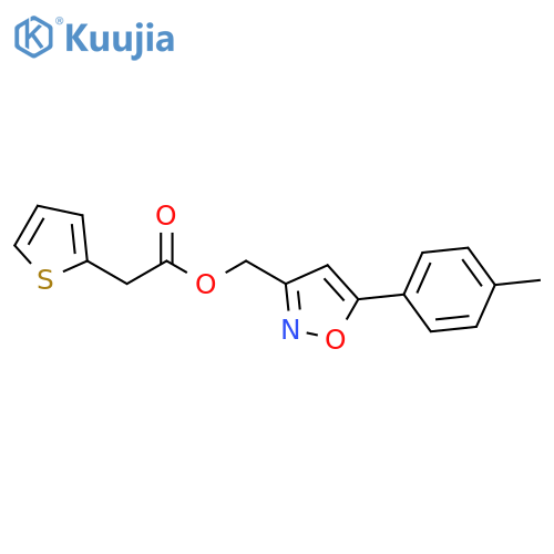 5-(4-methylphenyl)-1,2-oxazol-3-ylmethyl 2-(thiophen-2-yl)acetate structure