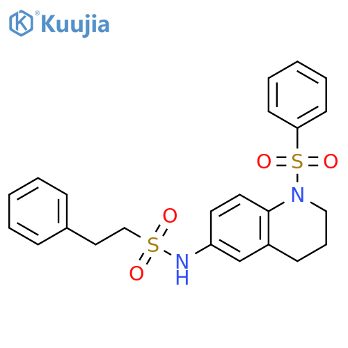 N-1-(benzenesulfonyl)-1,2,3,4-tetrahydroquinolin-6-yl-2-phenylethane-1-sulfonamide structure