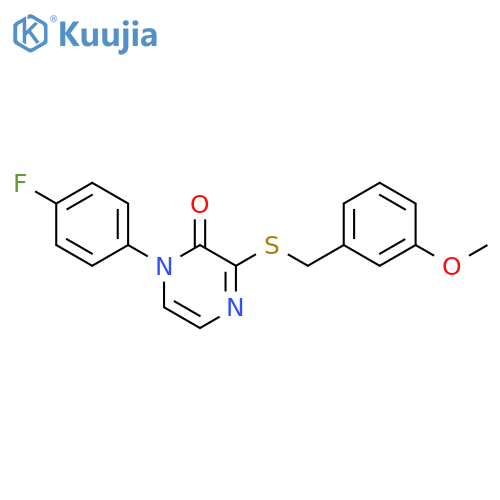 1-(4-fluorophenyl)-3-{(3-methoxyphenyl)methylsulfanyl}-1,2-dihydropyrazin-2-one structure