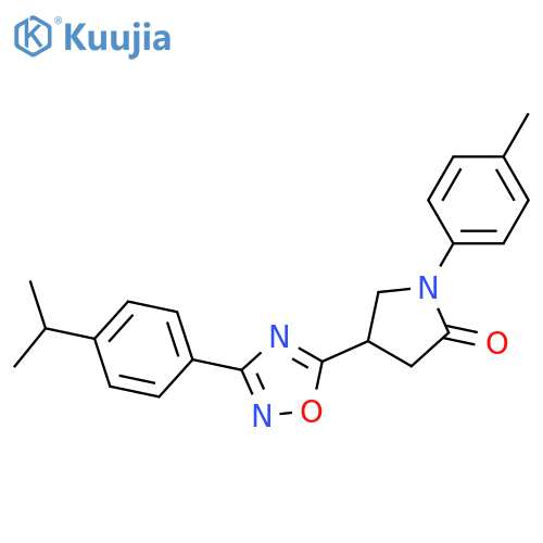 1-(4-methylphenyl)-4-{3-4-(propan-2-yl)phenyl-1,2,4-oxadiazol-5-yl}pyrrolidin-2-one structure