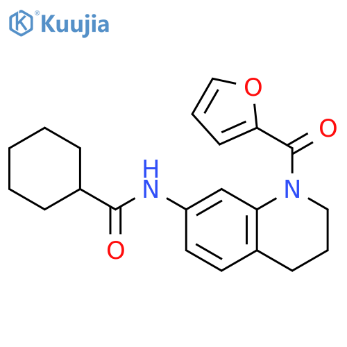 N-1-(furan-2-carbonyl)-1,2,3,4-tetrahydroquinolin-7-ylcyclohexanecarboxamide structure