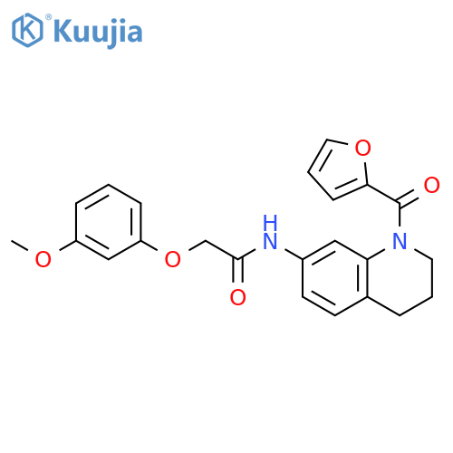 N-1-(furan-2-carbonyl)-1,2,3,4-tetrahydroquinolin-7-yl-2-(3-methoxyphenoxy)acetamide structure