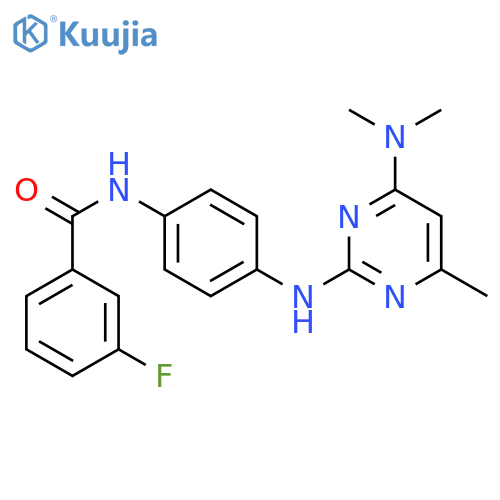 N-(4-{4-(dimethylamino)-6-methylpyrimidin-2-ylamino}phenyl)-3-fluorobenzamide structure