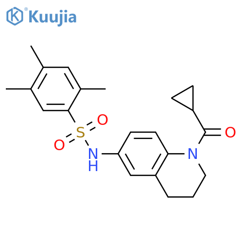N-(1-cyclopropanecarbonyl-1,2,3,4-tetrahydroquinolin-6-yl)-2,4,5-trimethylbenzene-1-sulfonamide structure