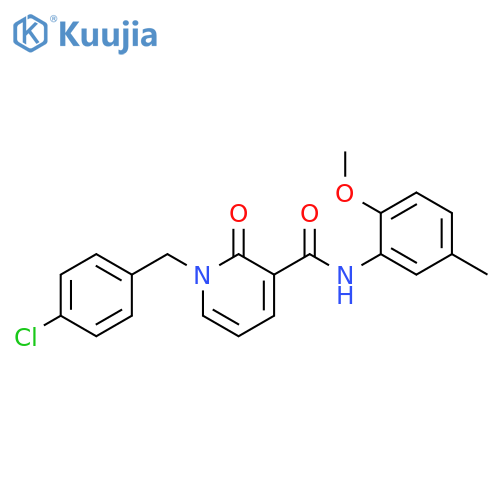 1-(4-chlorophenyl)methyl-N-(2-methoxy-5-methylphenyl)-2-oxo-1,2-dihydropyridine-3-carboxamide structure