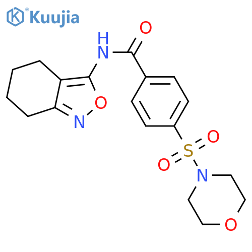 4-(morpholine-4-sulfonyl)-N-(4,5,6,7-tetrahydro-2,1-benzoxazol-3-yl)benzamide structure