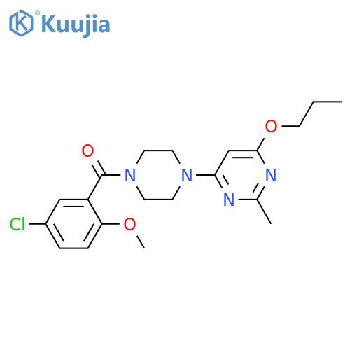 4-4-(5-chloro-2-methoxybenzoyl)piperazin-1-yl-2-methyl-6-propoxypyrimidine structure