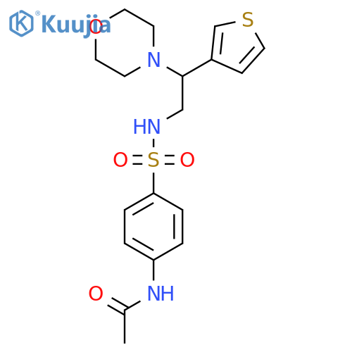 N-(4-{2-(morpholin-4-yl)-2-(thiophen-3-yl)ethylsulfamoyl}phenyl)acetamide structure