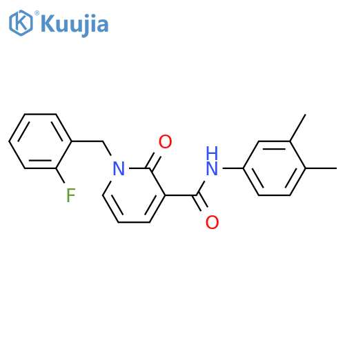 N-(3,4-dimethylphenyl)-1-(2-fluorophenyl)methyl-2-oxo-1,2-dihydropyridine-3-carboxamide structure