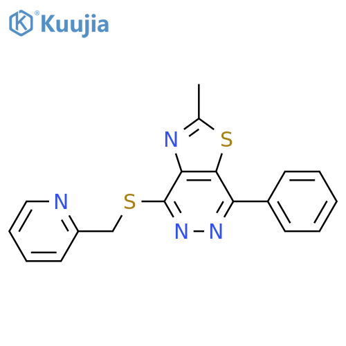 2-({2-methyl-7-phenyl-1,3thiazolo4,5-dpyridazin-4-yl}sulfanyl)methylpyridine structure