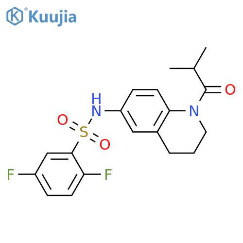 2,5-difluoro-N-1-(2-methylpropanoyl)-1,2,3,4-tetrahydroquinolin-6-ylbenzene-1-sulfonamide structure