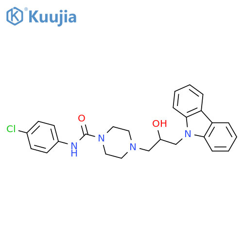 4-3-(9H-carbazol-9-yl)-2-hydroxypropyl-N-(4-chlorophenyl)piperazine-1-carboxamide structure