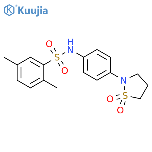 N-4-(1,1-dioxo-1lambda6,2-thiazolidin-2-yl)phenyl-2,5-dimethylbenzene-1-sulfonamide structure
