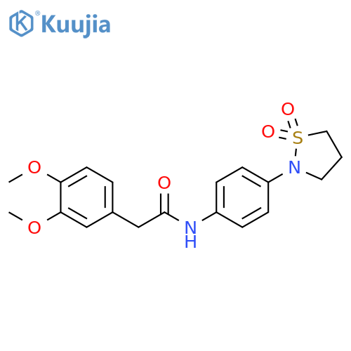2-(3,4-dimethoxyphenyl)-N-4-(1,1-dioxo-1lambda6,2-thiazolidin-2-yl)phenylacetamide structure