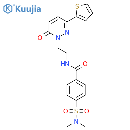4-(dimethylsulfamoyl)-N-{2-6-oxo-3-(thiophen-2-yl)-1,6-dihydropyridazin-1-ylethyl}benzamide structure