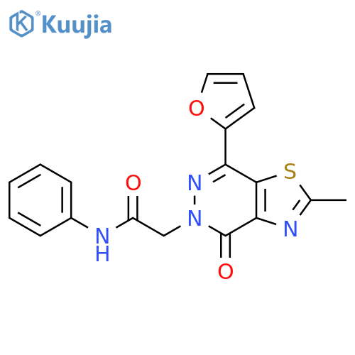 2-7-(furan-2-yl)-2-methyl-4-oxo-4H,5H-1,3thiazolo4,5-dpyridazin-5-yl-N-phenylacetamide structure