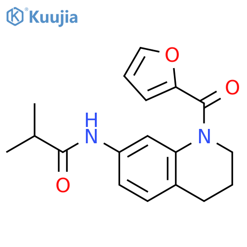 N-1-(furan-2-carbonyl)-1,2,3,4-tetrahydroquinolin-7-yl-2-methylpropanamide structure