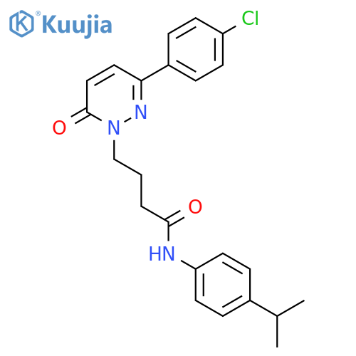 4-3-(4-chlorophenyl)-6-oxo-1,6-dihydropyridazin-1-yl-N-4-(propan-2-yl)phenylbutanamide structure