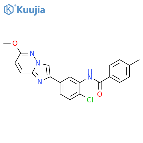 N-(2-chloro-5-{6-methoxyimidazo1,2-bpyridazin-2-yl}phenyl)-4-methylbenzamide structure