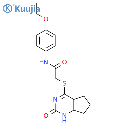 N-(4-ethoxyphenyl)-2-({2-oxo-1H,2H,5H,6H,7H-cyclopentadpyrimidin-4-yl}sulfanyl)acetamide structure