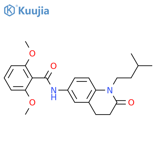2,6-dimethoxy-N-1-(3-methylbutyl)-2-oxo-1,2,3,4-tetrahydroquinolin-6-ylbenzamide structure