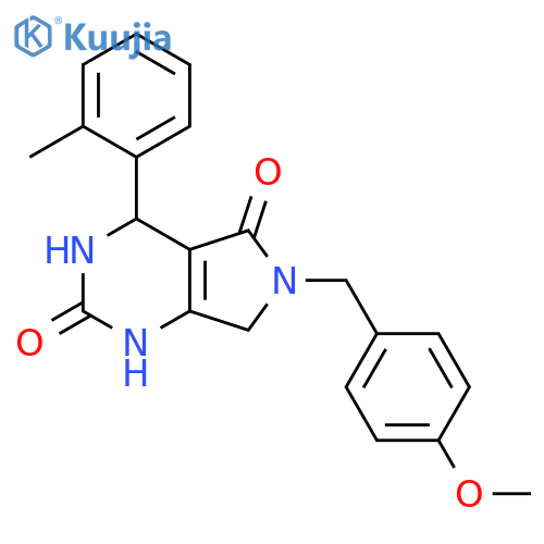 6-(4-methoxyphenyl)methyl-4-(2-methylphenyl)-1H,2H,3H,4H,5H,6H,7H-pyrrolo3,4-dpyrimidine-2,5-dione structure