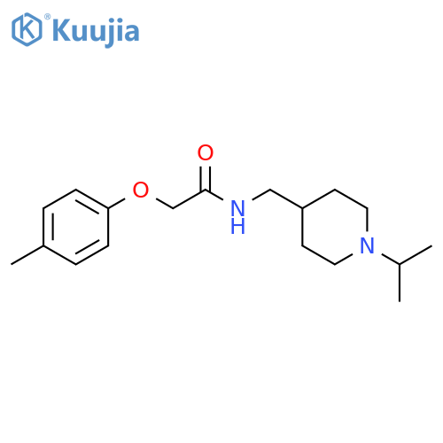 2-(4-methylphenoxy)-N-{1-(propan-2-yl)piperidin-4-ylmethyl}acetamide structure