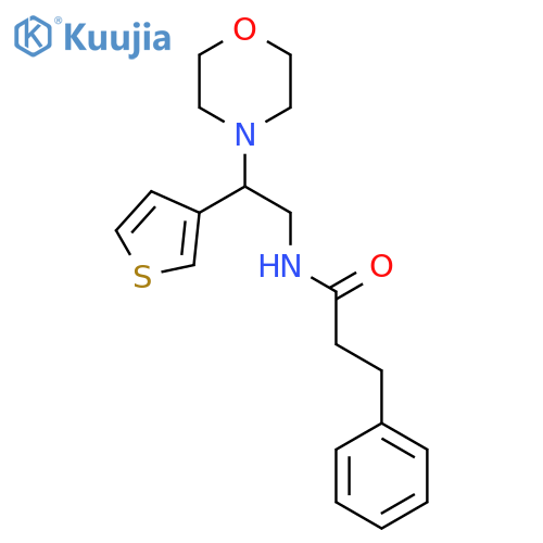 N-2-(morpholin-4-yl)-2-(thiophen-3-yl)ethyl-3-phenylpropanamide structure