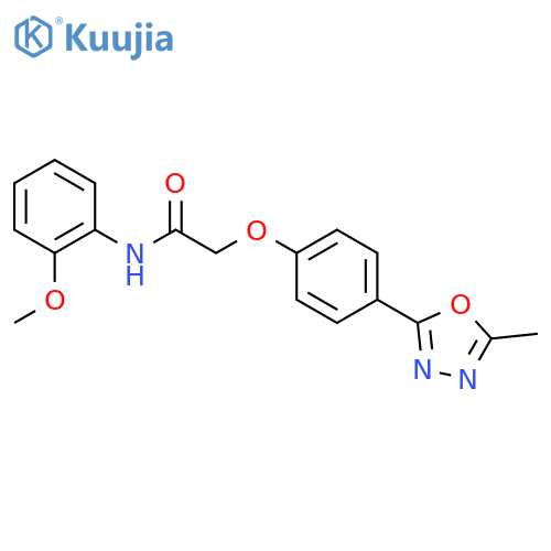 N-(2-methoxyphenyl)-2-4-(5-methyl-1,3,4-oxadiazol-2-yl)phenoxyacetamide structure