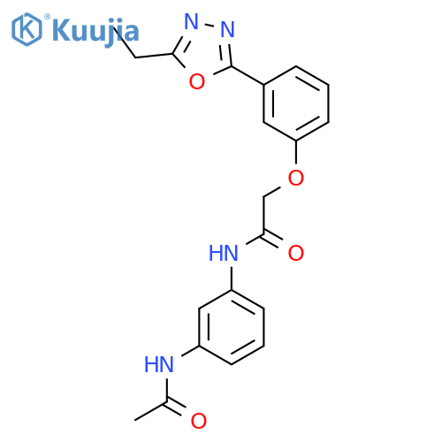 N-(3-acetamidophenyl)-2-3-(5-ethyl-1,3,4-oxadiazol-2-yl)phenoxyacetamide structure