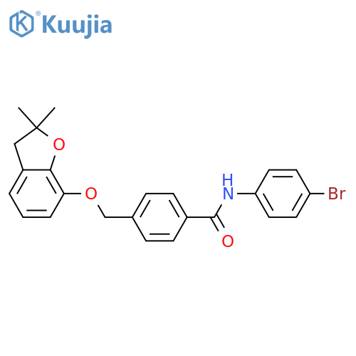 N-(4-bromophenyl)-4-{(2,2-dimethyl-2,3-dihydro-1-benzofuran-7-yl)oxymethyl}benzamide structure
