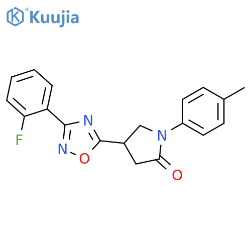 4-3-(2-fluorophenyl)-1,2,4-oxadiazol-5-yl-1-(4-methylphenyl)pyrrolidin-2-one structure