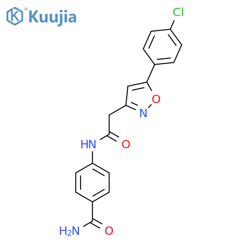 4-{2-5-(4-chlorophenyl)-1,2-oxazol-3-ylacetamido}benzamide structure