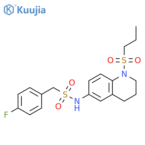 1-(4-fluorophenyl)-N-1-(propane-1-sulfonyl)-1,2,3,4-tetrahydroquinolin-6-ylmethanesulfonamide structure