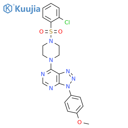 1-(2-chlorobenzenesulfonyl)-4-3-(4-methoxyphenyl)-3H-1,2,3triazolo4,5-dpyrimidin-7-ylpiperazine structure