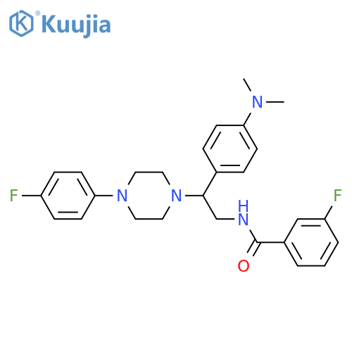 N-{2-4-(dimethylamino)phenyl-2-4-(4-fluorophenyl)piperazin-1-ylethyl}-3-fluorobenzamide structure