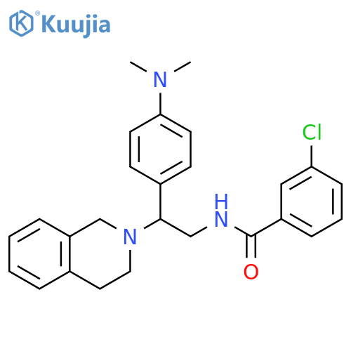 3-chloro-N-{2-4-(dimethylamino)phenyl-2-(1,2,3,4-tetrahydroisoquinolin-2-yl)ethyl}benzamide structure