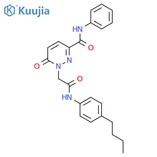 1-{(4-butylphenyl)carbamoylmethyl}-6-oxo-N-phenyl-1,6-dihydropyridazine-3-carboxamide structure