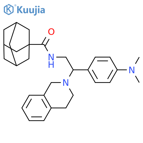N-{2-4-(dimethylamino)phenyl-2-(1,2,3,4-tetrahydroisoquinolin-2-yl)ethyl}adamantane-1-carboxamide structure