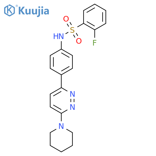 2-fluoro-N-{4-[6-(piperidin-1-yl)pyridazin-3-yl]phenyl}benzene-1-sulfonamide structure