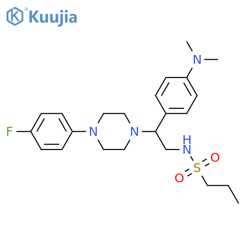 N-{2-4-(dimethylamino)phenyl-2-4-(4-fluorophenyl)piperazin-1-ylethyl}propane-1-sulfonamide structure