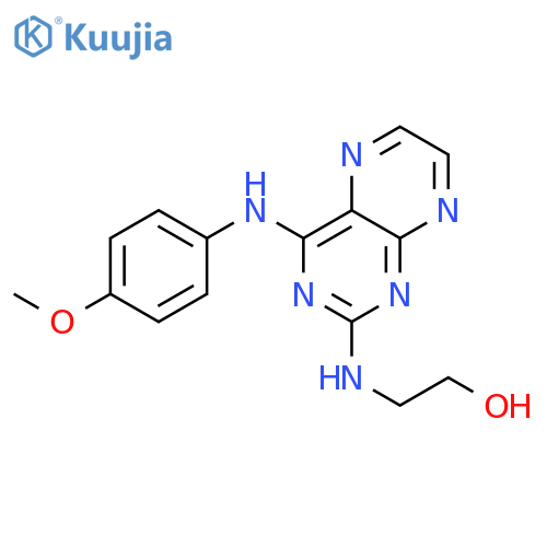 2-({4-(4-methoxyphenyl)aminopteridin-2-yl}amino)ethan-1-ol structure